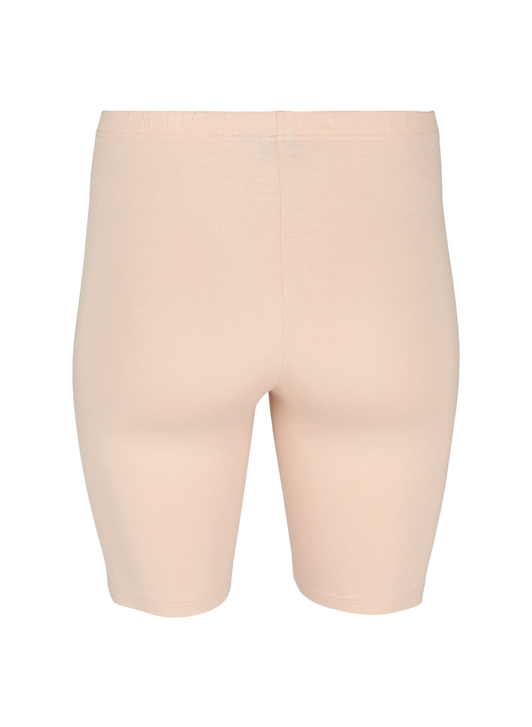 Zizzi Ensfargede standard sykkelshorts, Beige, Packshot image number 1