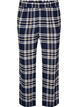 Rutete bomulls pyjamasbukser, Bl&aring;, Packshot image number 0