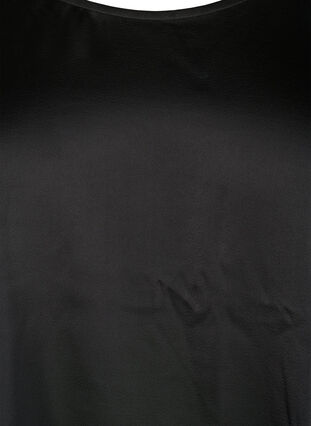 Bluse i sateng med halvlange ermer, Black, Packshot image number 2