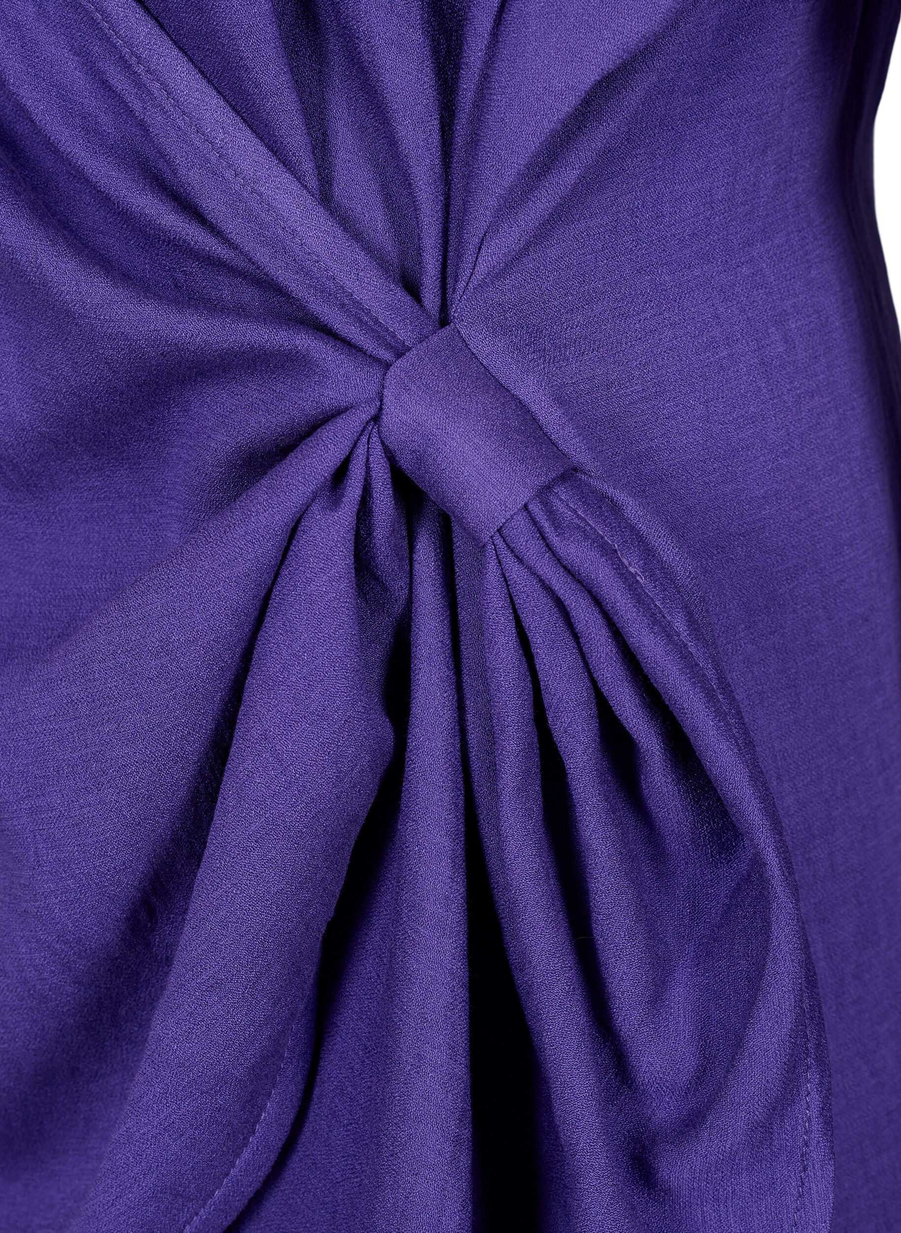 Zizzi Langermet bluse i viskose med wrap look, Prism Violet, Packshot image number 3
