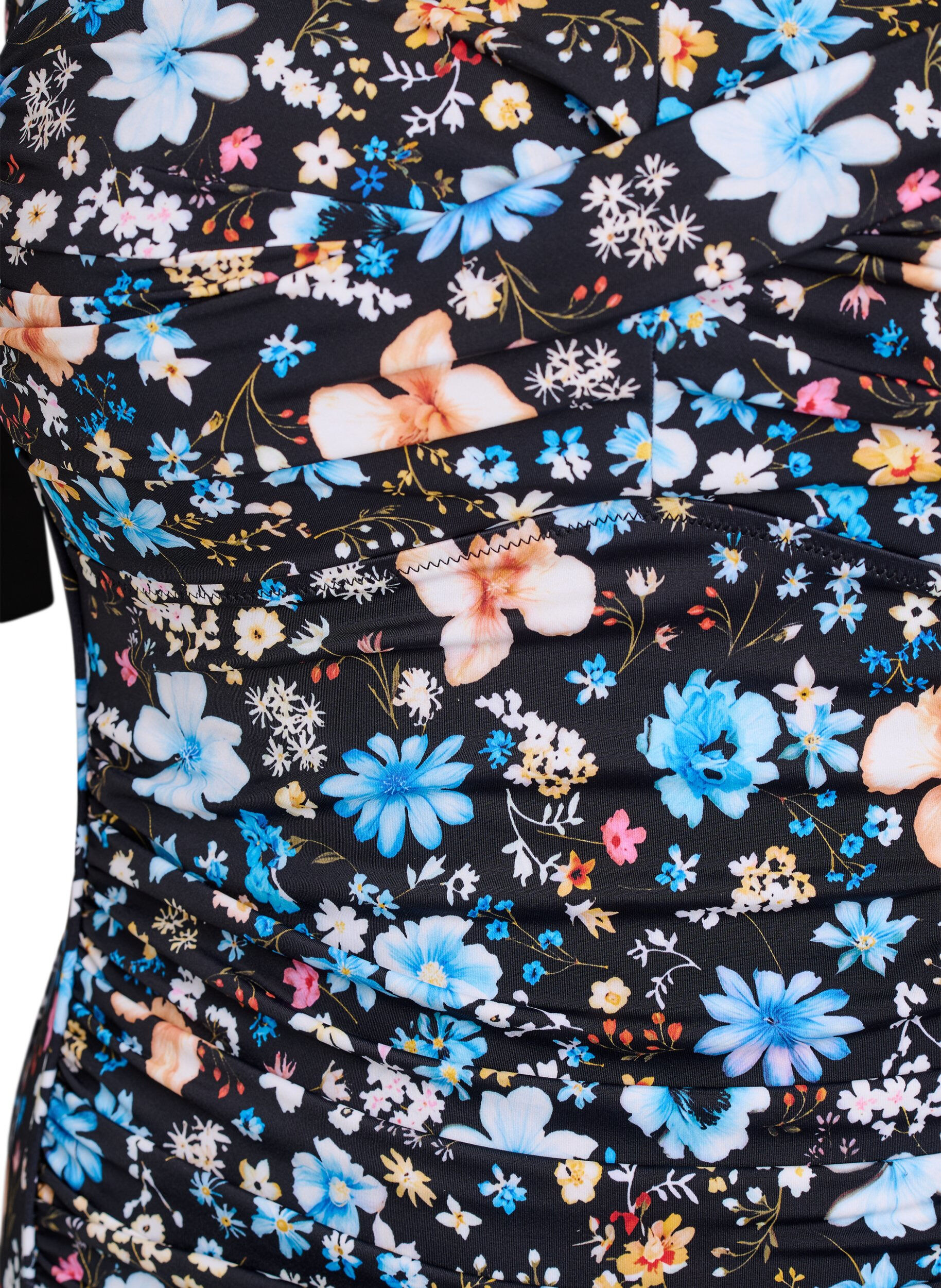 Zizzi Polstret badedrakt med trykk, Bl&aring;, Packshot image number 2