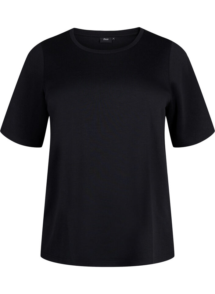 T-skjorte i modal blanding, Svart, Packshot image number 0