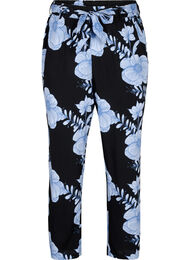 Bukser i viskose med høy midje, Svart