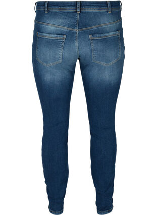 Ekstra slim Sanna jeans med normalt liv, Dark blue denim, Packshot image number 1