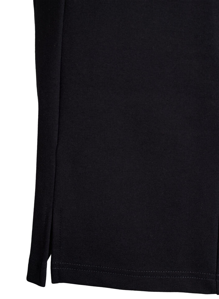 Kort jerseyskj&oslash;rt med splitt, Svart, Packshot image number 2