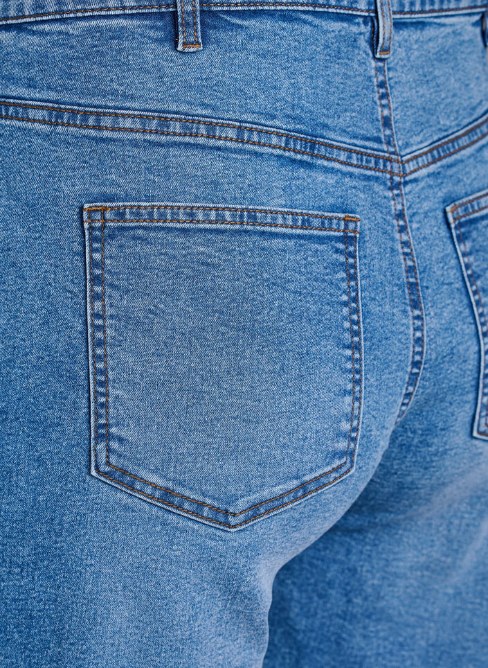 FLASH - Løse denimshorts med høy midje, Blå, Packshot image number 3