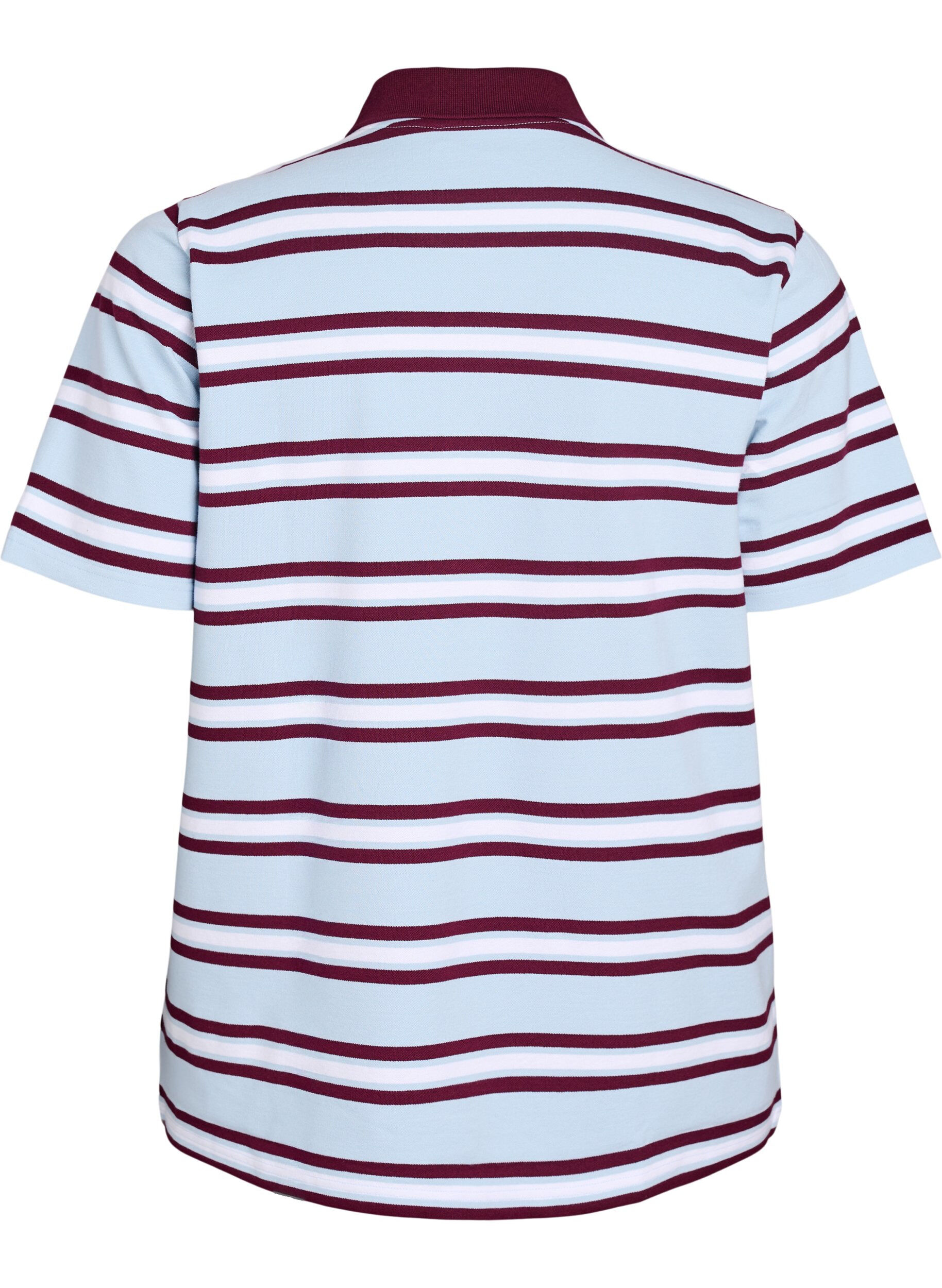 Zizzi Kortermet poloskjorte, Bl&aring;, Packshot image number 1