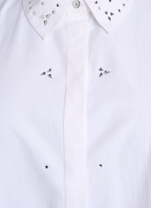 Zizzi Skjorte med rhinesteiner, Hvit, Packshot image number 2