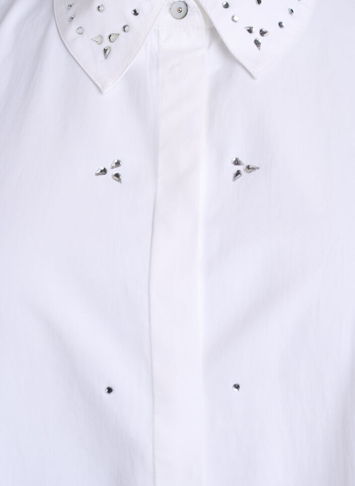 Skjorte med rhinesteiner, Hvit, Packshot image number 2