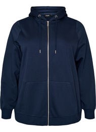 Hettegenser med glidel&aring;s og lommer, Bl&aring;