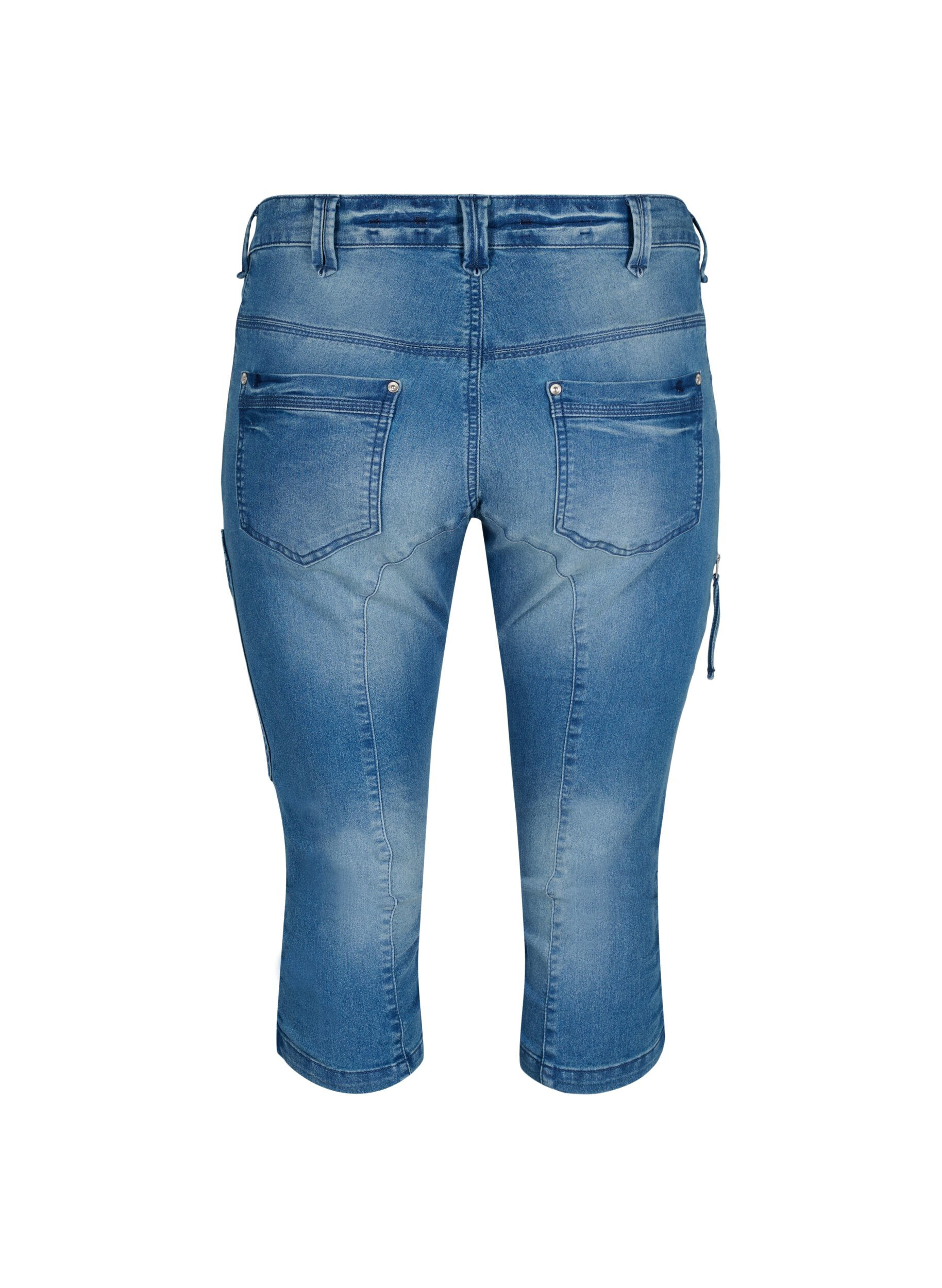 Zizzi Slim-fit capri-jeans med lommer, Bl&aring;, Packshot image number 1