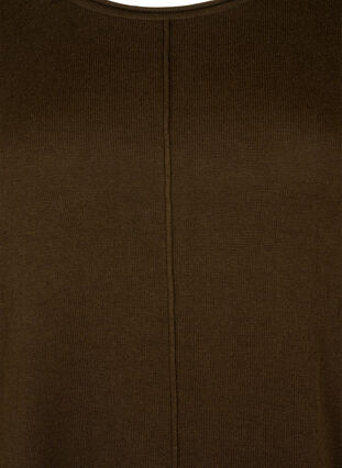 Strikket bluse i bomull og viskoseblanding, Demitasse, Packshot image number 2