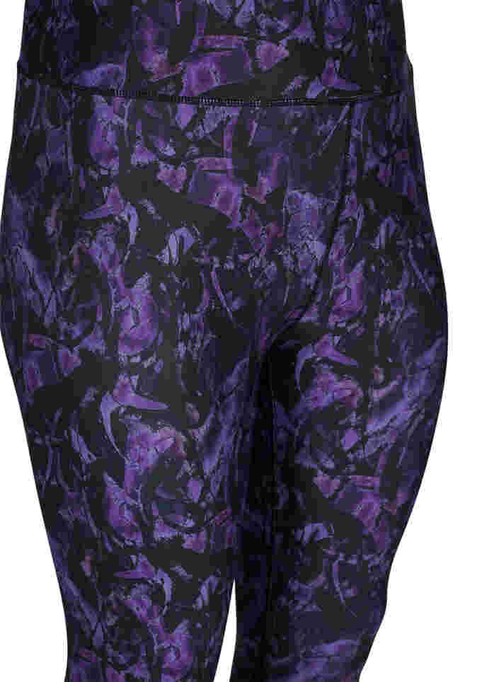 Cropped treningstights med mønster, Multi Purple, Packshot image number 2