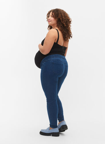 Jeggings til gravide med baklommer, Dark blue, Model image number 1