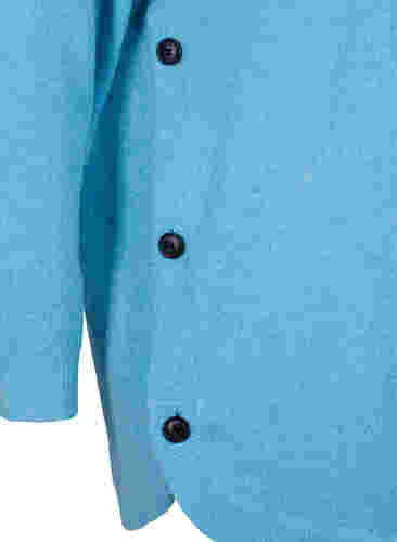 Melert strikkegenser med knappedetaljer, River Blue WhiteMel., Packshot image number 3