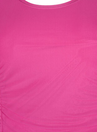 Zizzi Tettsittende kjole med draperinger, Fuchsia Red, Packshot image number 2