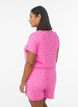 Pyjamas T-skjorte i viskose med heldekkende trykk, Rosa, Model image number 2