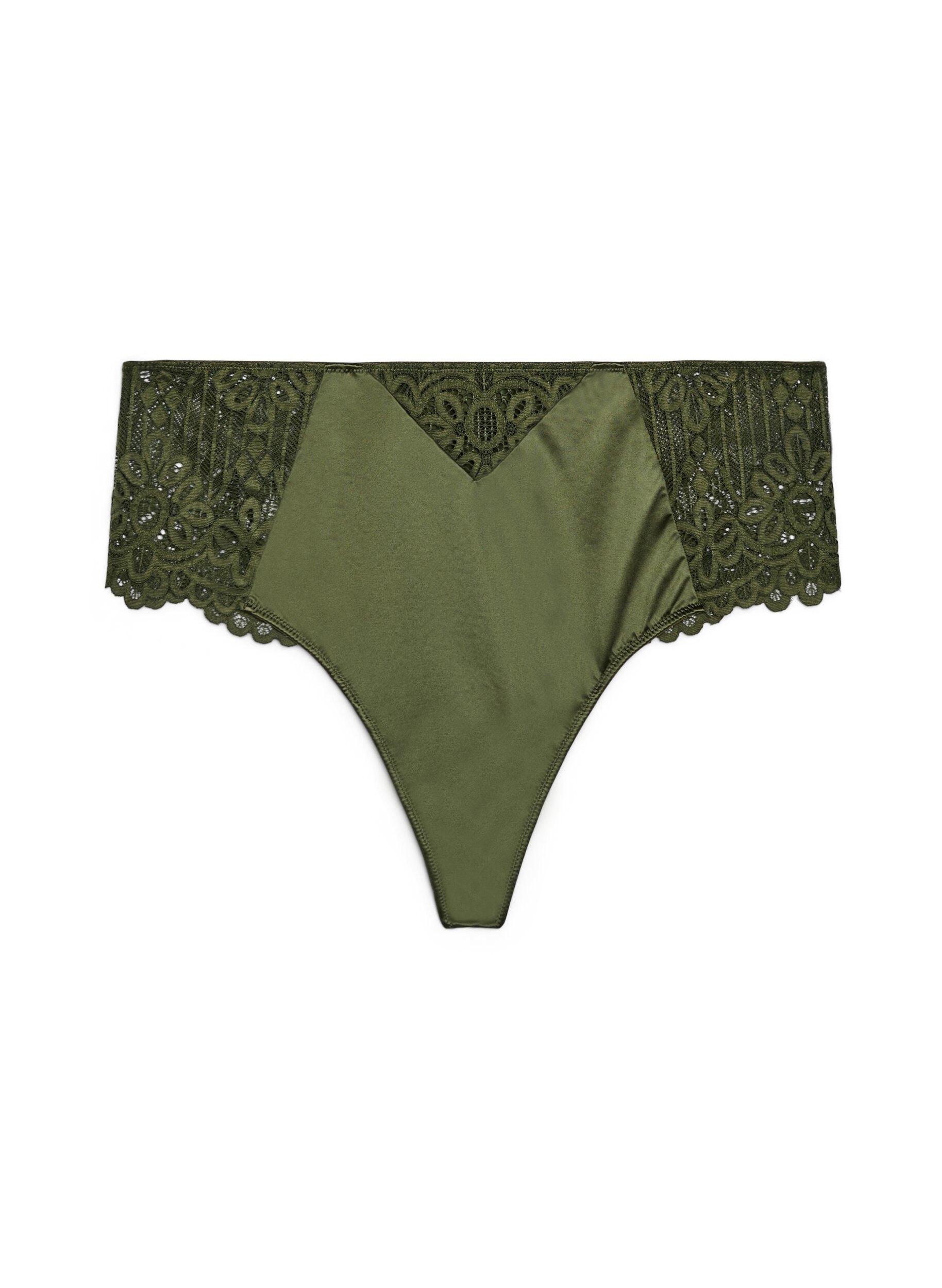 ZizziHipster-truse med blonder og mikrofiber, Gr&oslash;nn, Packshot image number 0