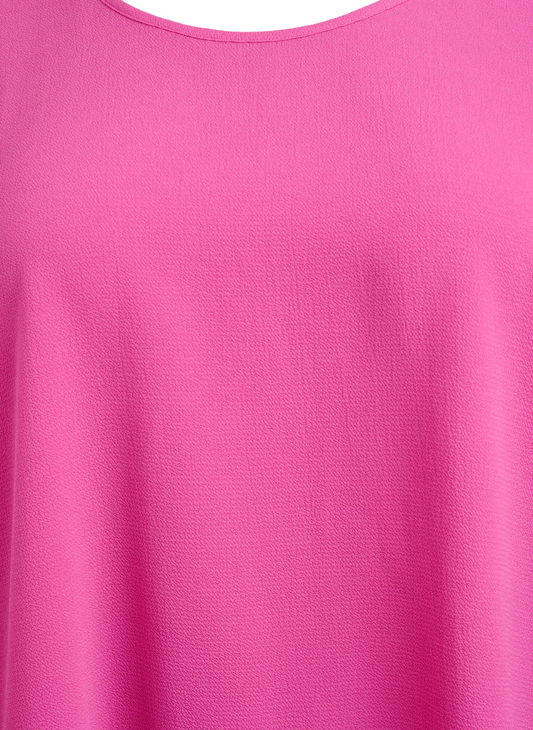 ZizziBluse med korte ermer og rund hals, Rosa, Packshot image number 2