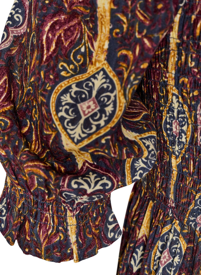 Sommerkjole i viskose med paisley-trykk, Lilla, Packshot image number 3