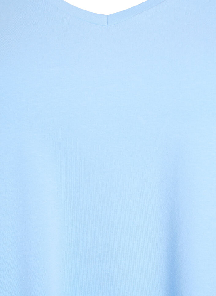 Basis enkel bomulls t-skjorte, Blå, Packshot image number 2