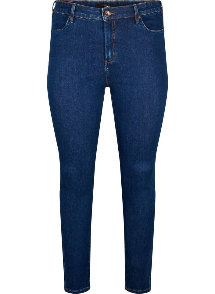 Amy jeans med høy midje og supersmal passform, Blå, Packshot image number 0