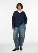 Genser med V-hals, Bl&aring;, Model image number 1