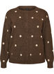 Cardigan med et prikkete m&oslash;nster, Brun, Packshot image number 0