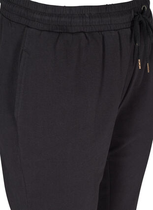 Løse sweatpants i 100% bomull, Black, Packshot image number 3