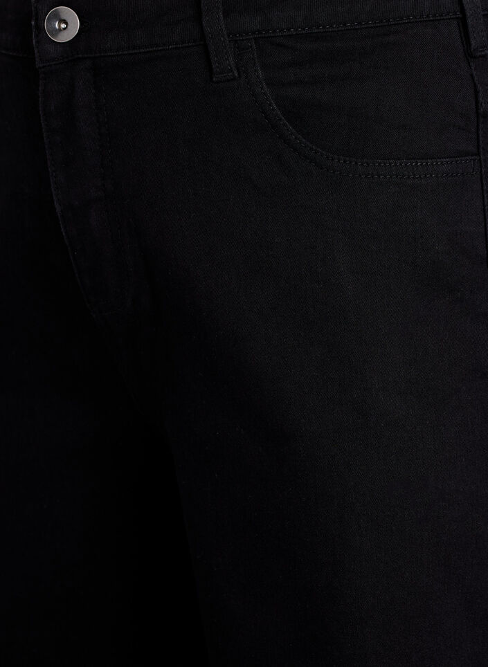 FLASH - L&oslash;se denimshorts med h&oslash;y midje, Svart, Packshot image number 2