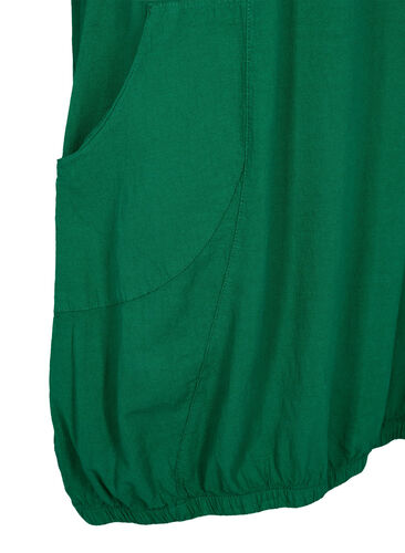 Kortermet kjole i bomull, Verdant Green, Packshot image number 3