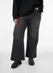 Wide fit jeans med vertikale denimdetaljer, Gr&aring;, Model image number 3