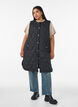Langt vattert vest med trykknapper, Svart, Model image number 1