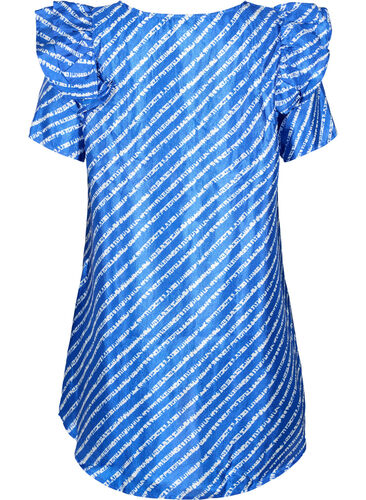 Stripet tunika med franser, S.T.W./White Stripes, Packshot image number 1