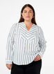 Stripet bluse med knyteutstyr, Hvit, Model image number 0