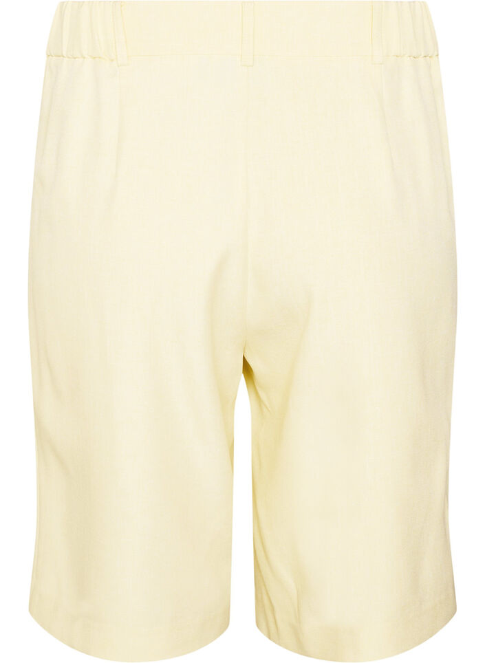 Loose fit Bermuda shorts med h&oslash;y midje, Gul, Packshot image number 1