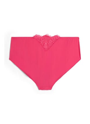 Zizzi Mikrofibertruser med blonder detaljer, Rosa, Packshot image number 1