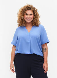 Kortermet bluse med V-hals, Persian Jewel, Model
