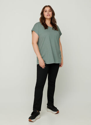 T-skjorte med v-hals, Balsam Green, Model image number 2