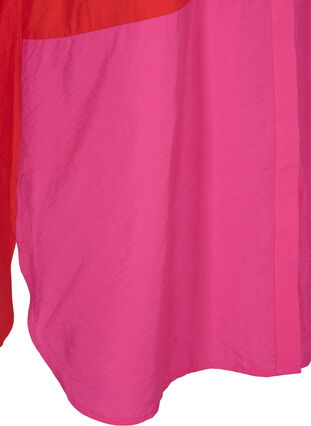 Lang skjorte med colorblock, Pink Red Block, Packshot image number 3