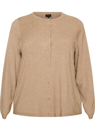 Cardigan med runde knapper, Beige