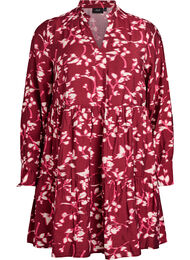 A-linje kjole med volangkrage, Rød