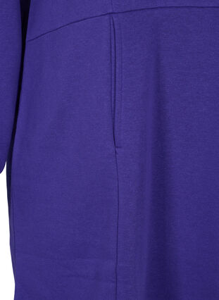 Lang genser med hette og lommer, Deep Blue, Packshot image number 3