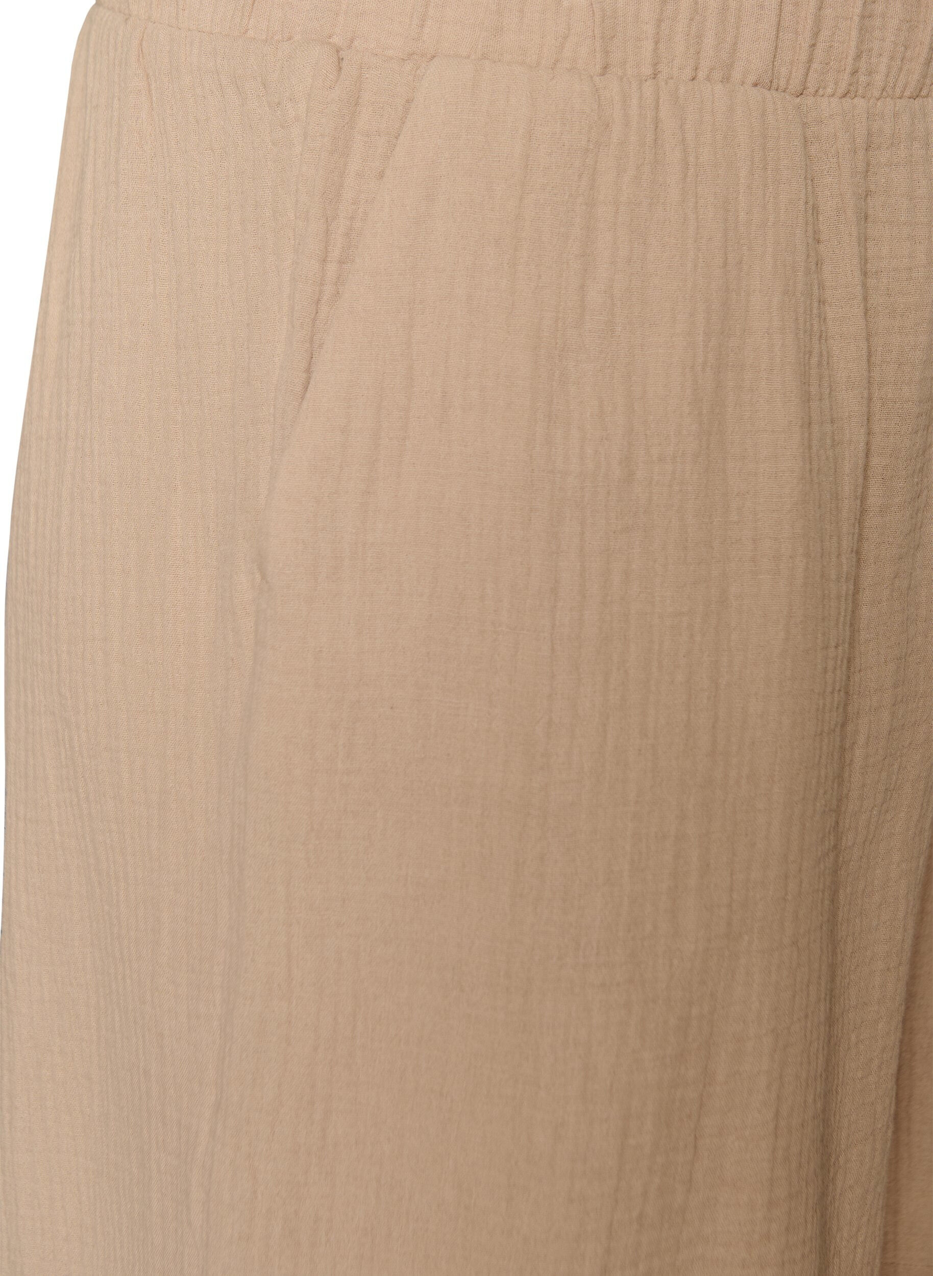 Zizzi Shorts i bomullsmusselin med h&oslash;y midje, Beige, Packshot image number 2
