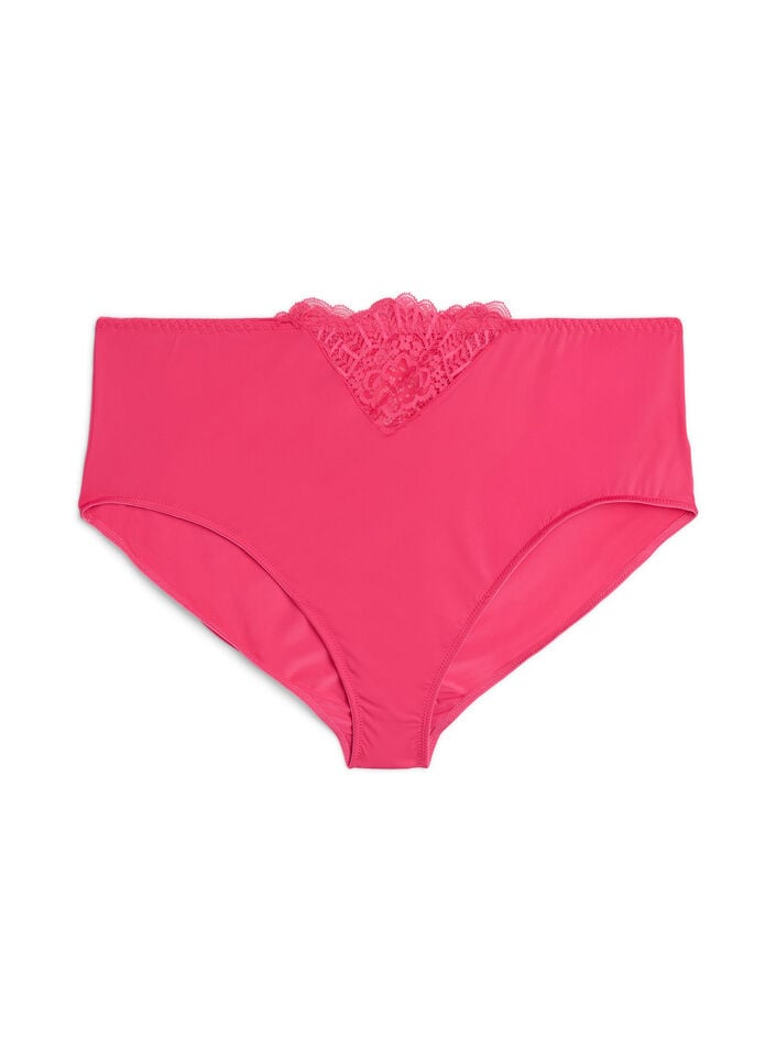 Mikrofibertruser med blonder detaljer, Rosa Mikrofibertruser med blonder detaljer, Rosa, Packshot
