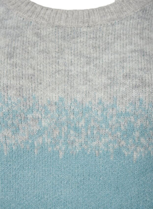 Strikket bluse med brede striper, Light Grey Mel. Comb, Packshot image number 2