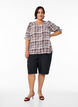 Skjortebluse med 1/2 ermer, M&oslash;rk Bordeaux, Model image number 1