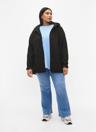 Kort softshell-jakke med lommer, Black, Model image number 3
