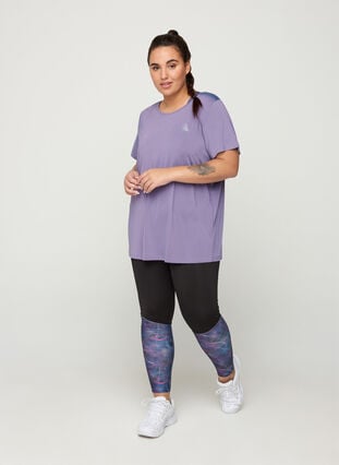 Kortermet T-skjorte til trening, Purple As Sample, Model image number 2