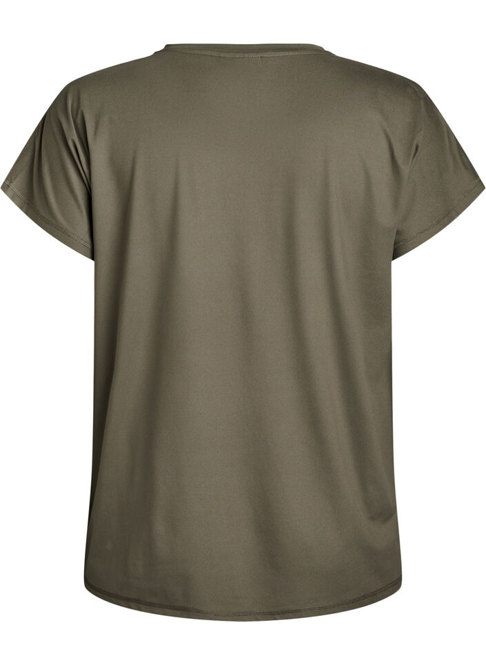 Ensfarget trenings-T-skjorte, Gr&oslash;nn, Packshot image number 1